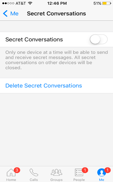 Wählen Sie die Optionen für geheime Gespräche