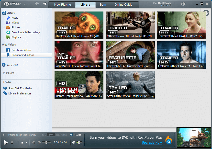 RealPlayer - แอปพลิเคชั่นเครื่องเล่นสื่อฟรีที่ดีที่สุด