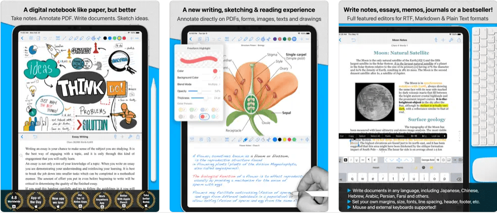 Paras muistiinpanosovellus iPad Notes Writerille - Tee hyviä muistiinpanoja!