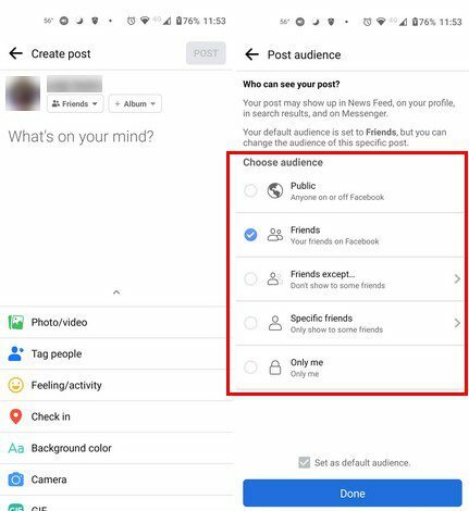 Impostazioni sulla privacy di Facebook Android