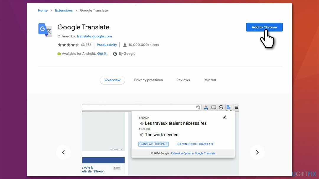 Gebruik de Google Translate-extensie