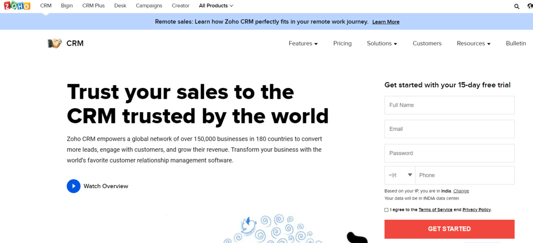 Zoho - Най-добрият софтуер за фактури за малкия бизнес 
