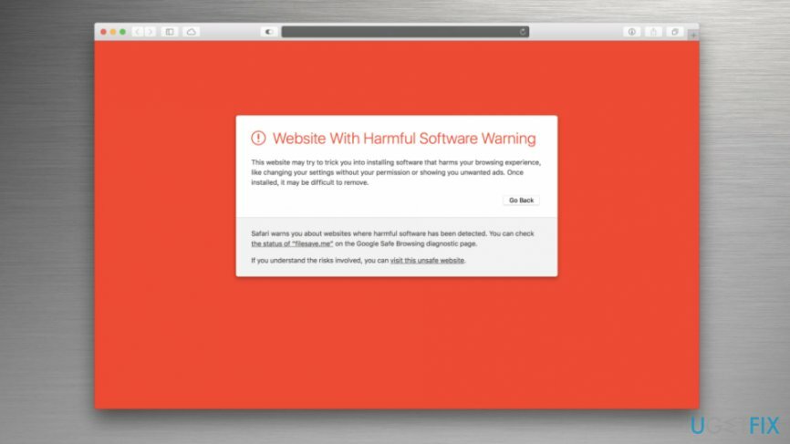 " Zararlı yazılım uyarısı içeren web sitesi" düzeltmesi