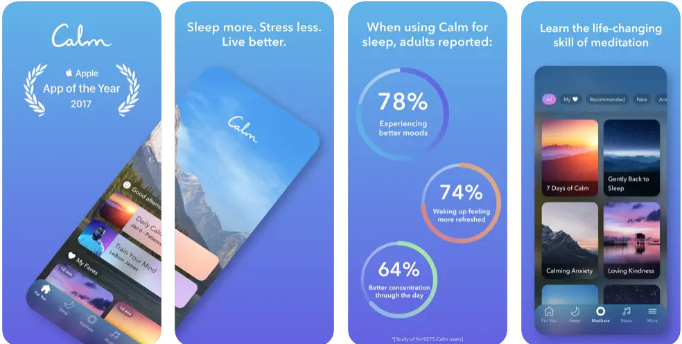 Calm Sleep & Meditation เป็นหนึ่งในแอพเพื่อสุขภาพที่ดีที่สุดใน App Store