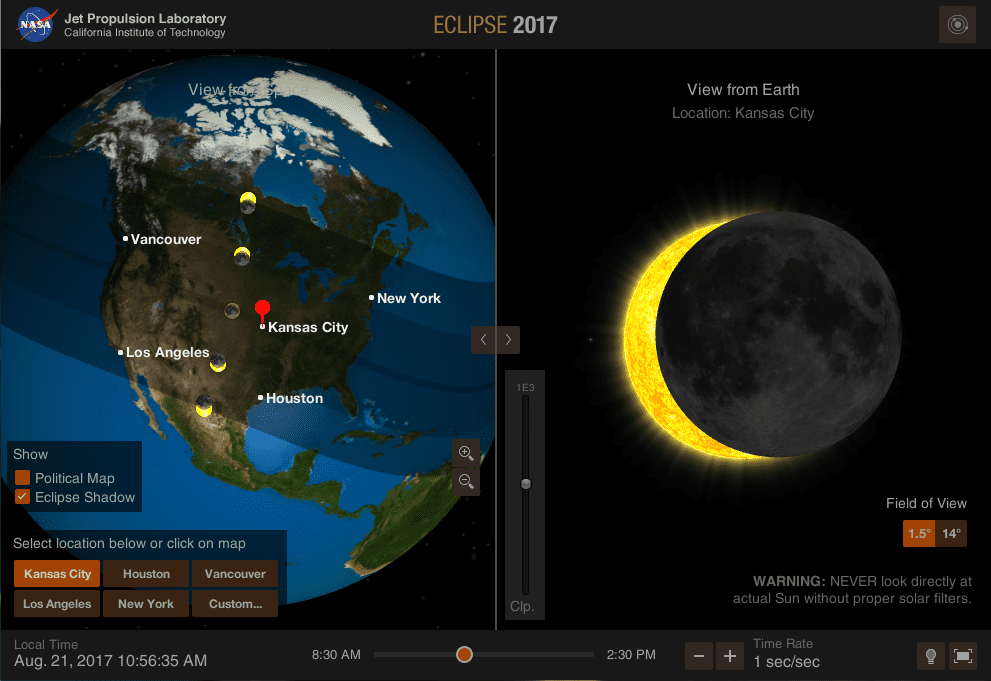 Visualización de Solar Eclipse en Apple Macbook