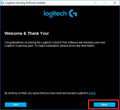 Instale o software de jogos Logitech