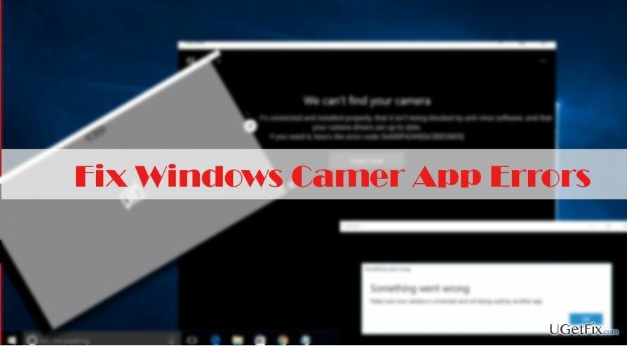 דוגמה לשגיאה של Windows 10 Camera App