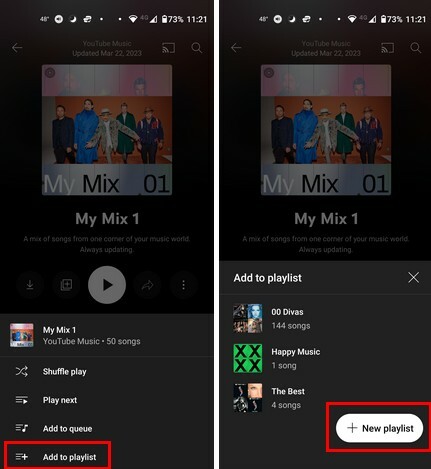 Kopieer afspeellijst YouTube Music