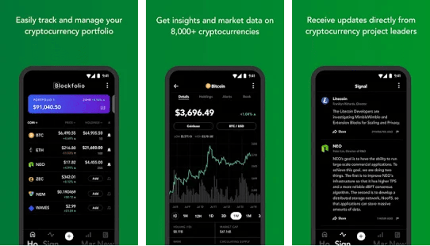 Blockfolio - क्रिप्टोक्यूरेंसी ट्रेडिंग ऐप