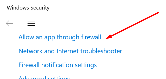 Eine App durch die Firewall zulassen