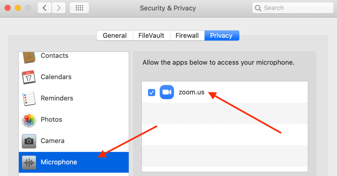 mac zoom mikrofontilgang