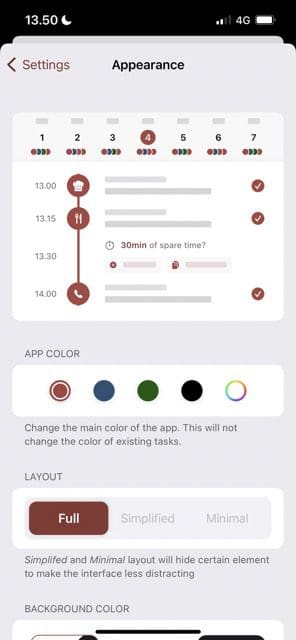 स्क्रीनशॉट संरचित में रंग अनुकूलन विकल्प दिखा रहा है