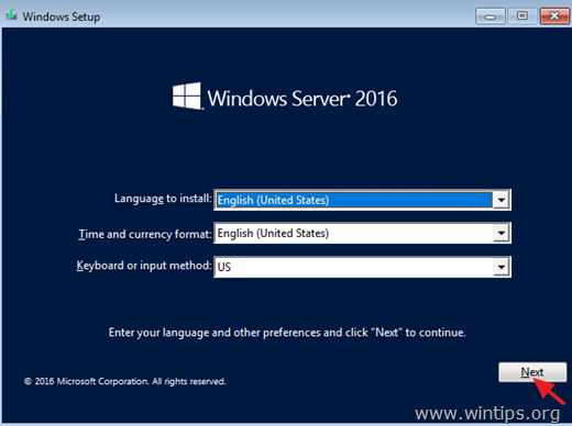 Taastage server 2016