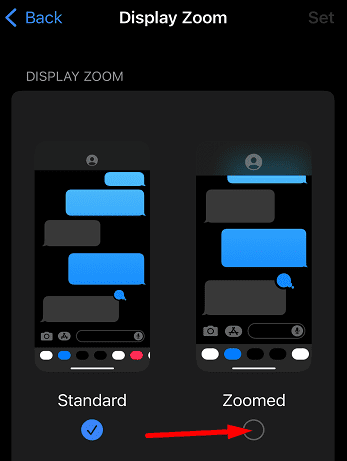 iOS-zoomattu näyttö