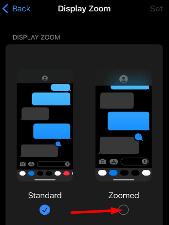 شاشة iOS-Zoomed