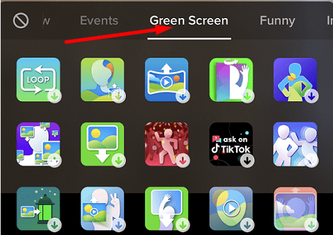 Pantalla verde de TikTok