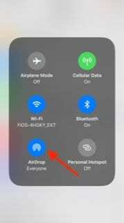 Lubage iOS 12 Airdropi seade