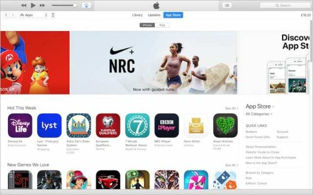 App Store az iTunes 12.6.4-ben