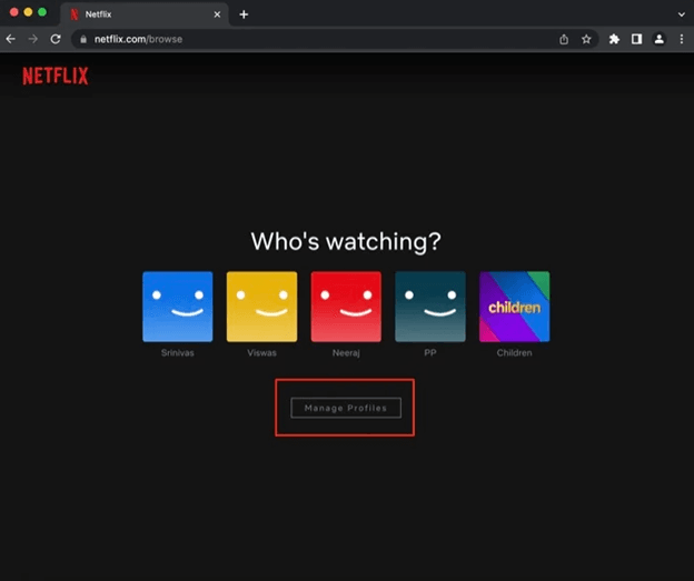 Spravujte profil pro svůj profilový obrázek Netflix