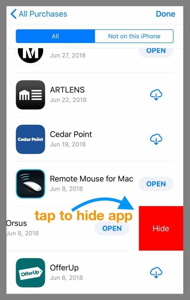 iOS 11 App Storeで購入したアプリはどこにありますか？