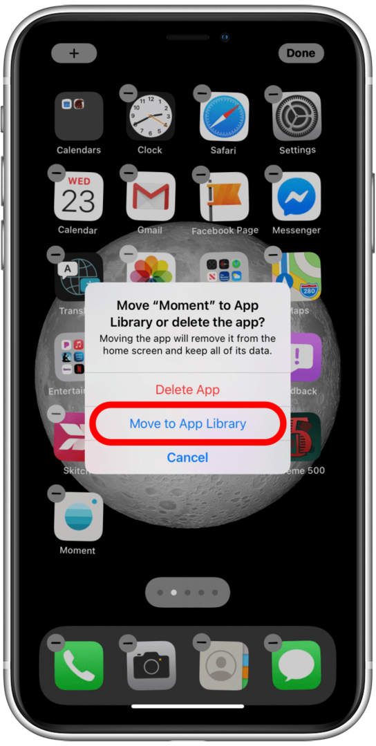 Докоснете Преместване в библиотеката с приложения
