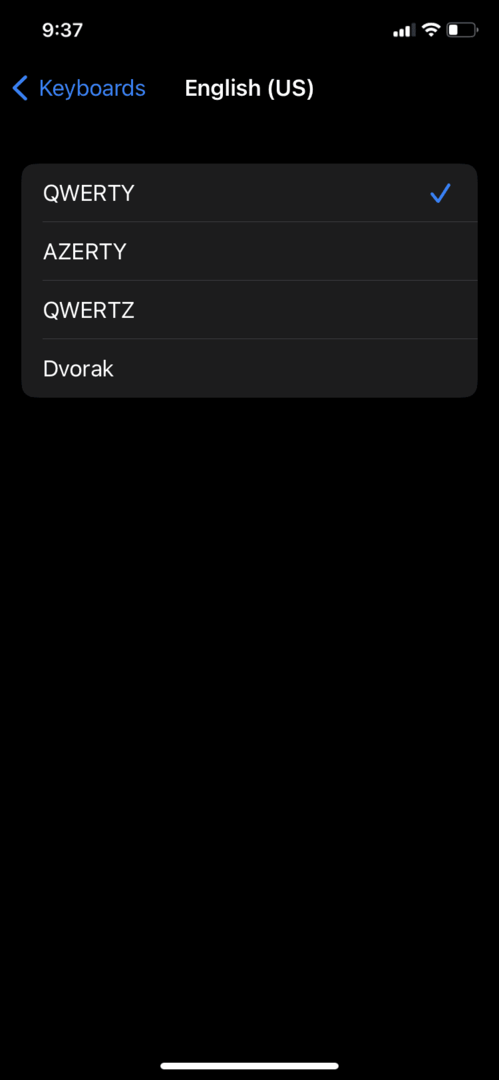 Cómo habilitar el teclado iOS 16 Dvorak