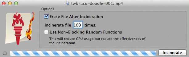 Incinerator - Bästa programvaran för filförstörare för Mac