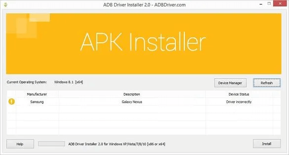 Instalator sterownika ADB