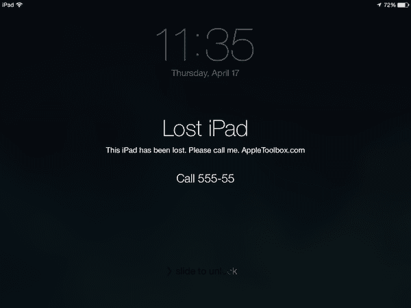 Режим пропажи iPad