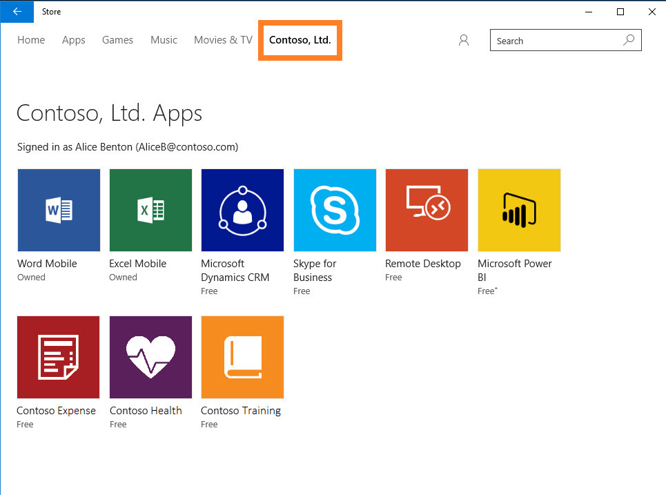 Verschil tussen Windows 11 Home en Pro Microsoft Store for Business (foto met dank aan Microsoft)