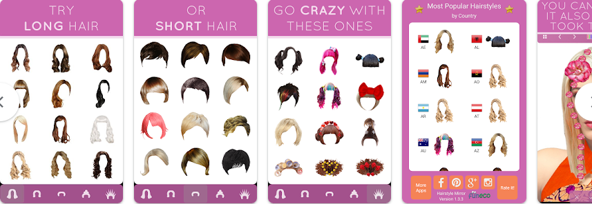 Hairstyle Mirror probeer live-app die de haarkleur verandert