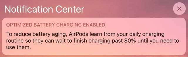 AirPods Optimize Edilmiş Pil Şarj Bildirimi