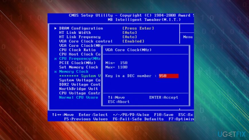 Cambiar la configuración de overclock