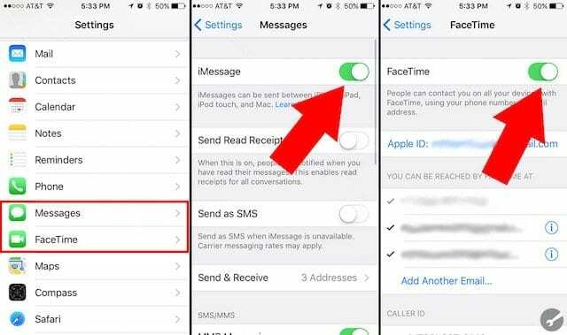 Az iMessage és a FaceTime kikapcsolása iOS rendszeren