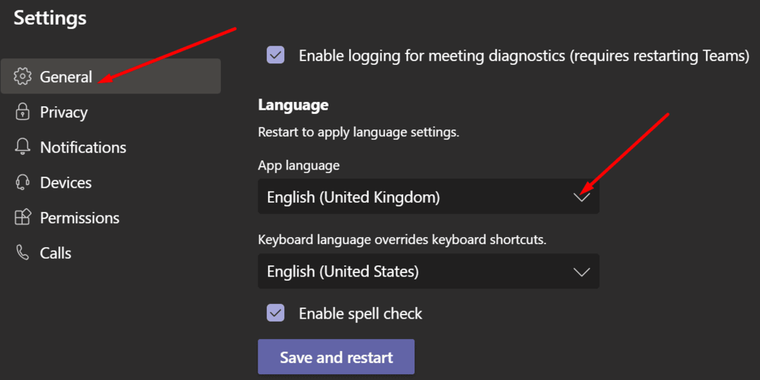 App-Sprache ändern Microsoft Teams