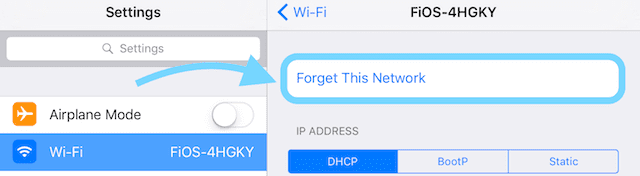 Netzwerk vergessen