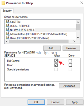 Napaka DHCP Access Denied 5