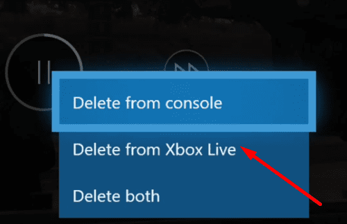удалить захват игры из xbox live