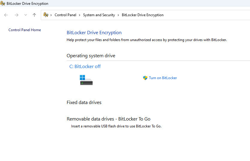 განსხვავება Windows 11 Home-სა და Pro Bitlocker მოწყობილობის დაშიფვრას შორის