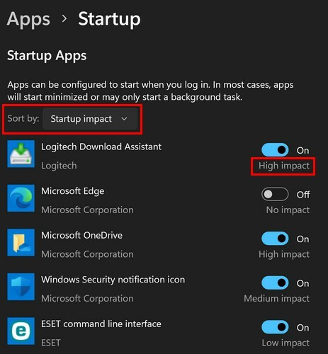 Εφαρμογή εκκίνησης υψηλού αντίκτυπου Windows 11