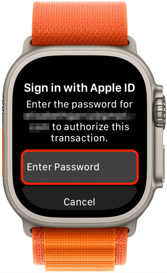 Inserisci la password dell'ID Apple
