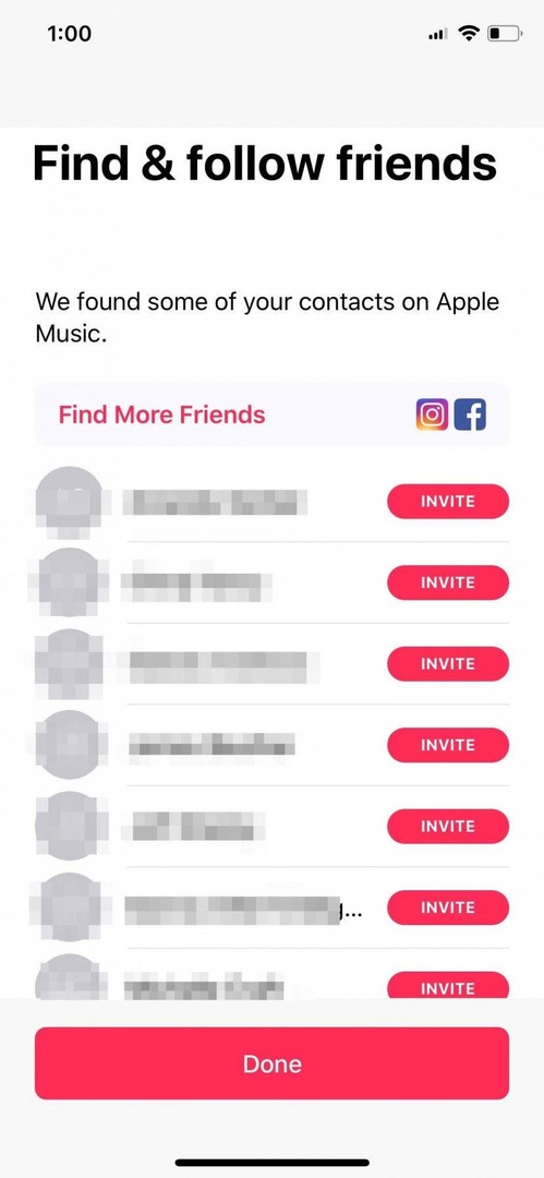 löytää Apple Music ystäviä