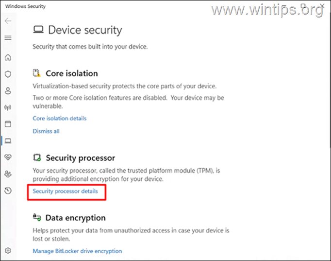 Borrar la seguridad del dispositivo TPM