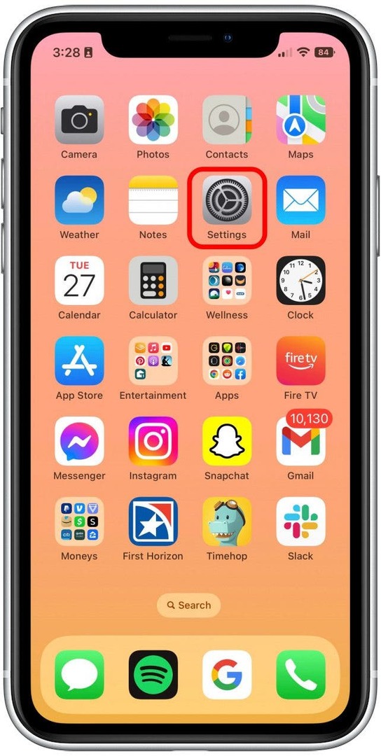 Ak chcete nastaviť Stíšenie neznámych volajúcich, prejdite na svojom iPhone do Nastavenia.