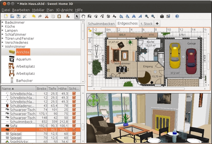 Sweet Home 3D - Beste kostenlose Architektursoftware
