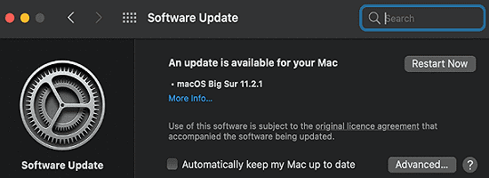 mise à jour-macos