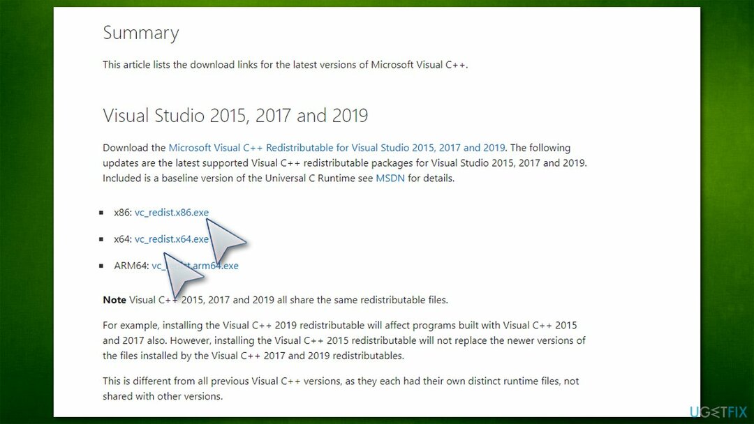 Laadige alla Microsoft Visual C++ 2015, 2017 ja 2019 edasilevitatav