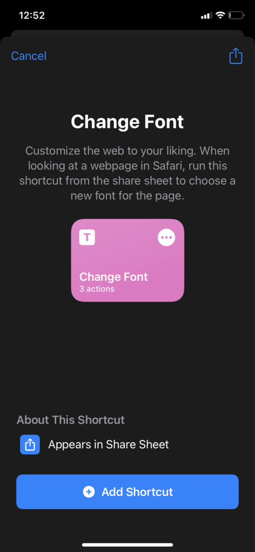 Αλλαγή γραμματοσειράς ιστοσελίδας Safari Βήμα 3
