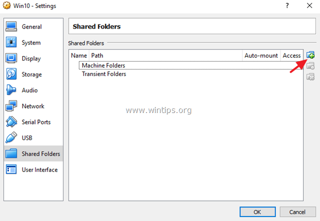 virtualbox de partage de fichiers