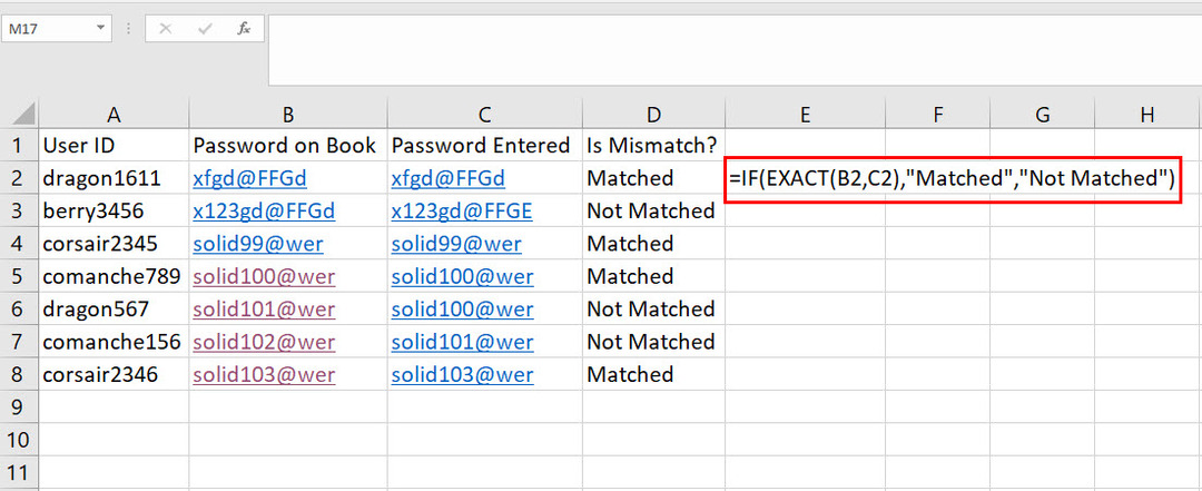 Jak porównać tekst w programie Excel przy użyciu formuły JEŻELI